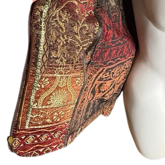 Molly & Maxx 2X Jacket Tapestry Zip Front Multicolor Fall Blazer Embroidered - Picture 5 of 10